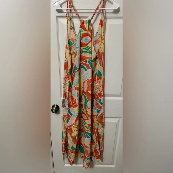 Cynthia Rowley Braided Neck Linen Blend Maxi Beach Cover Up Size M - Picture 7 of 12